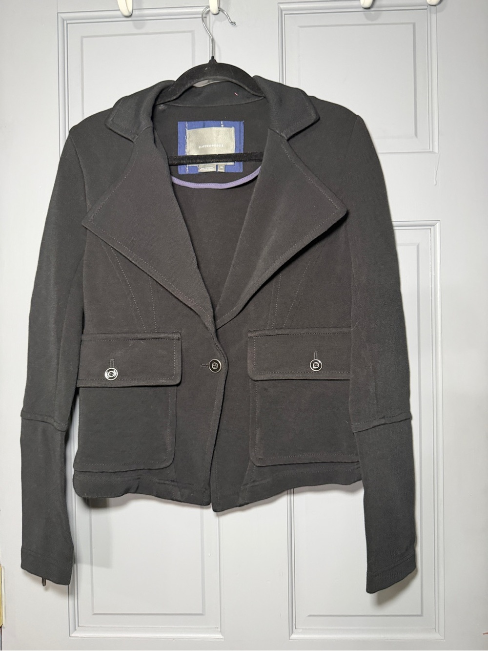 Anthropologie Sylvia Sylvia" Ponte knit moto blazer NWOT